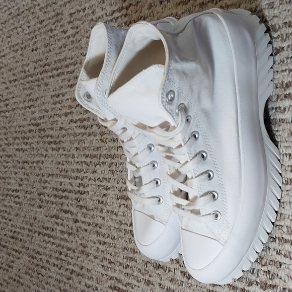 CONVERSE CHUCK TAYLOR ALL STAR LUGGED CANVAS 2.0 WHITE HI-TOP SNEAKERS s… - Picture 11 of 17